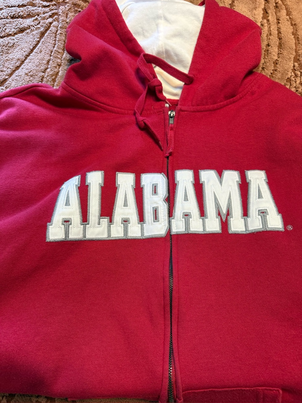 Alabama Crimson Tide Full Zip Hoodie Jacket Size 3XL Crimson Stadium Athletics